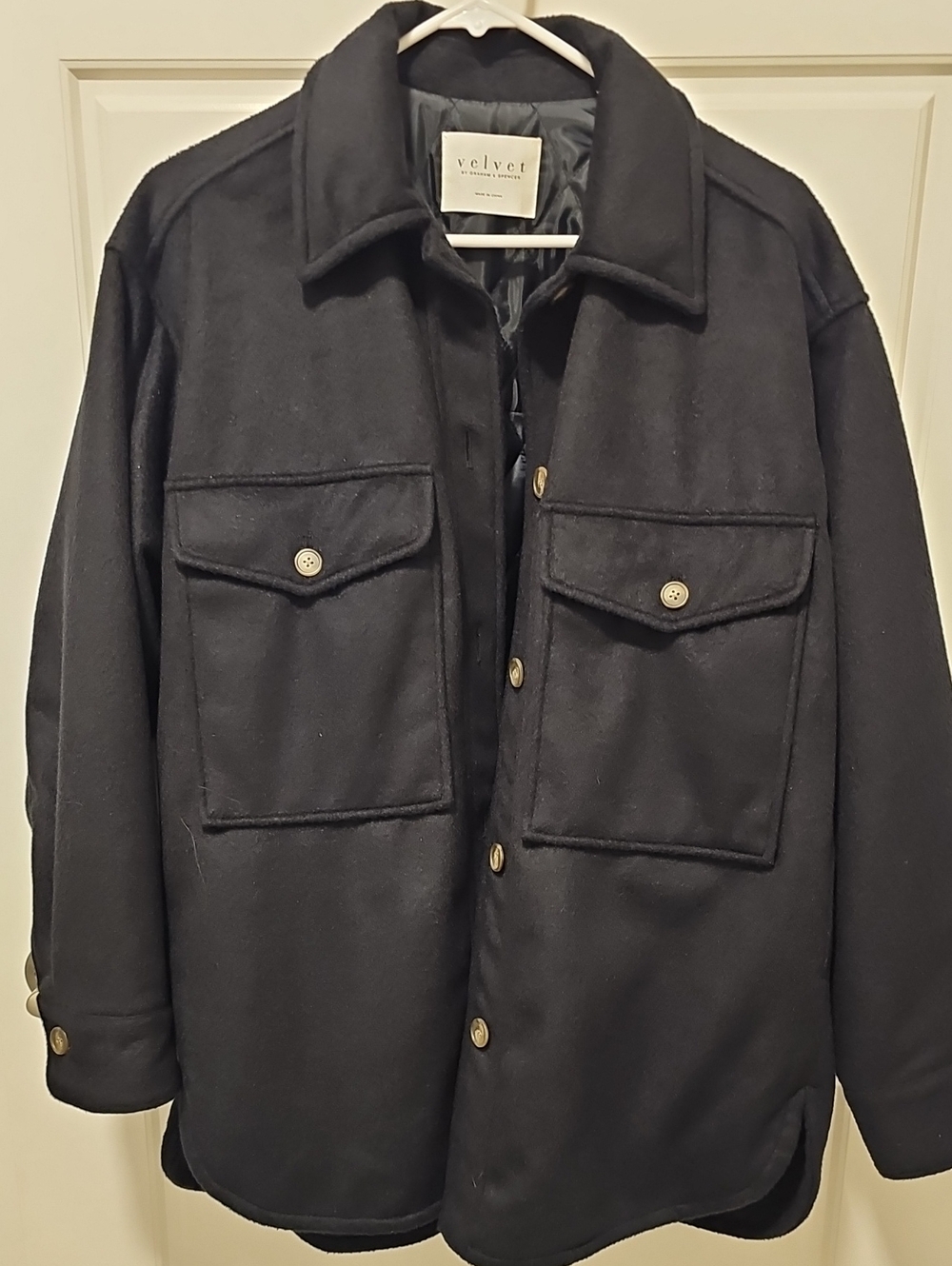 Velvet by Graham & Spencer  Ariana Wool Shacket Jacket Fits Small Medium Large